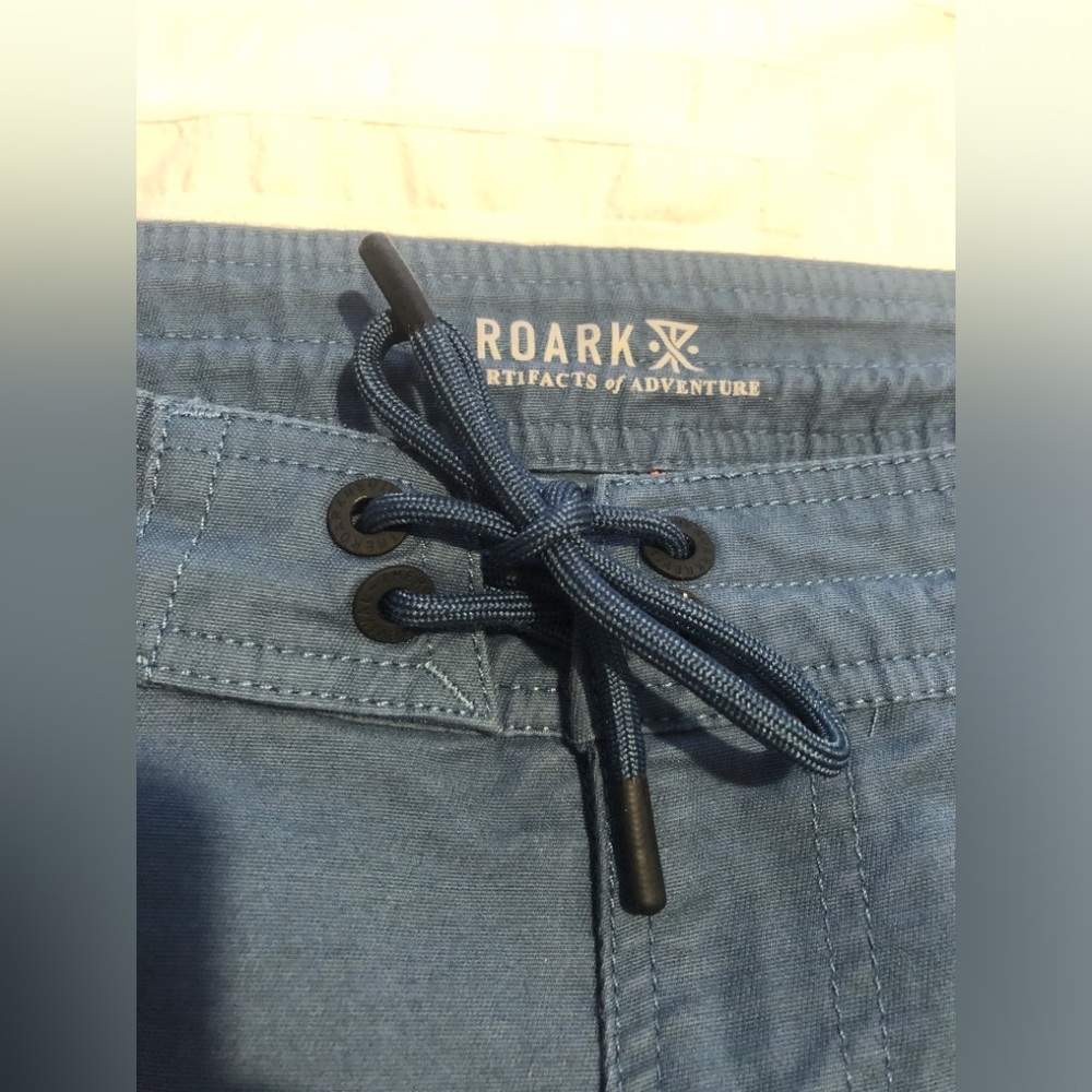 Roark Layover 2.0 Shorts Chino Mens 38 Blue Outdoor Travel Hiking Pockets RS288 - Picture 2 of 11